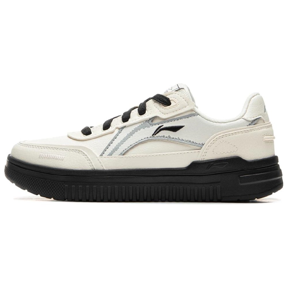 LiNing Qingyun Durable Cushioning Low-Top Skateboard Shoes Women's Beige Black