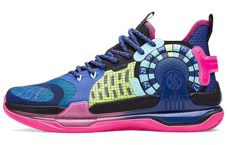 361° AG 1 Basketball Shoes Men Mid-Top Blue Pink/Black