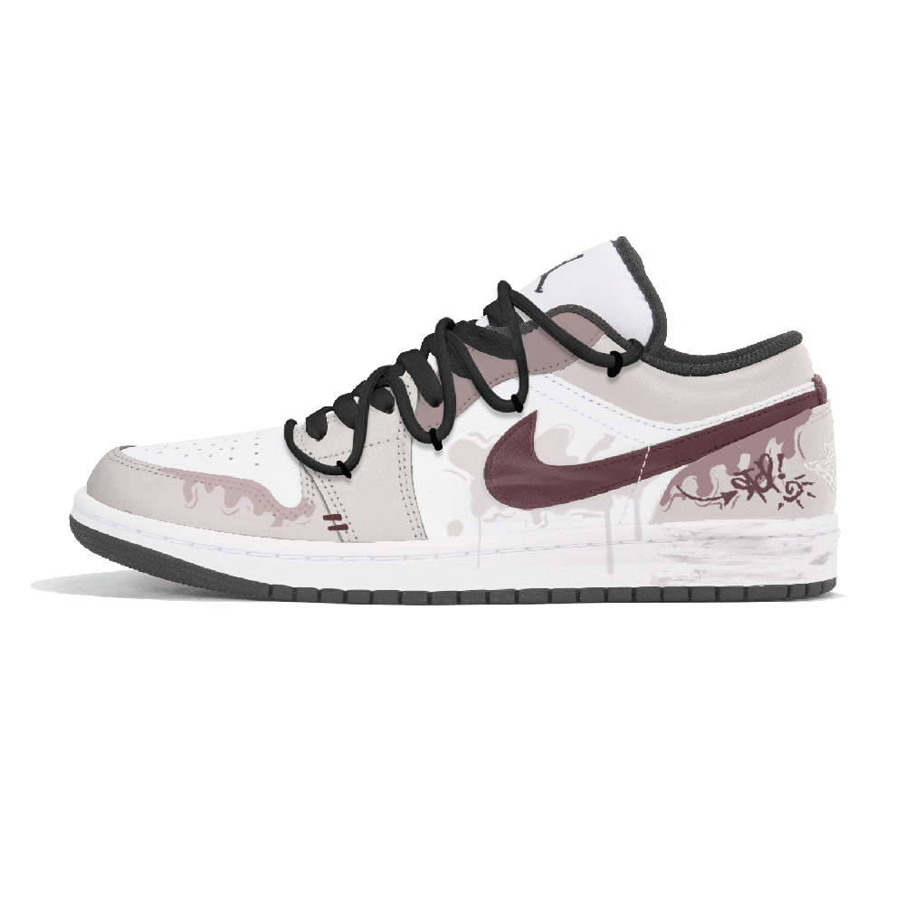 Jordan Air Jordan 1 Tri-Experimental Laboratory Durable Breathable Low-Top Vintage Basketball Shoes Men's White Pink