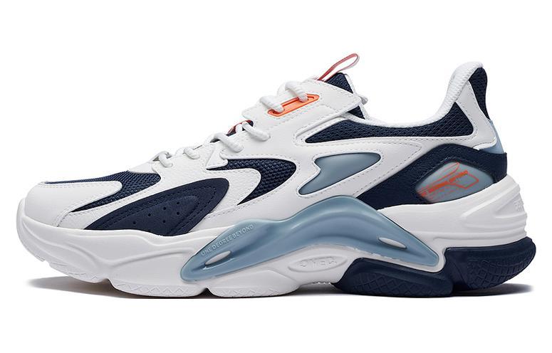 361° Anti Slip Wear Resistant Low Top Casual Shoes Men's White Blue Orange