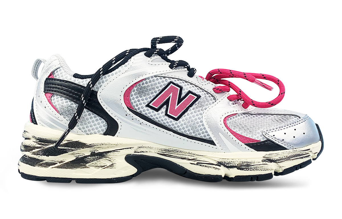 New Balance NB 530 Cushioning, Wear Resistant Low top Running Shoes Unisex Silver Black