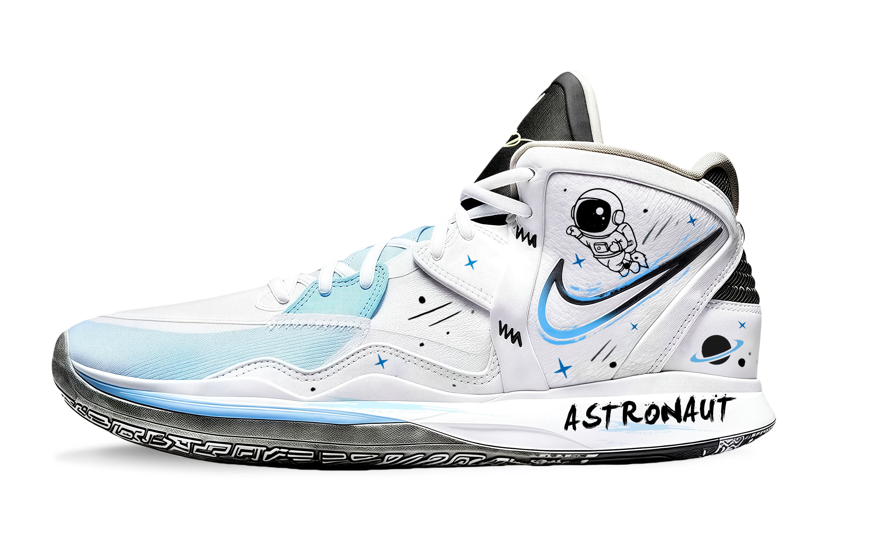 Nike Kyrie 8 Infinity Kyrie 8 Game Ready EP Abrasion Resistant Mid top Basketball Shoes Unisex White Blue
