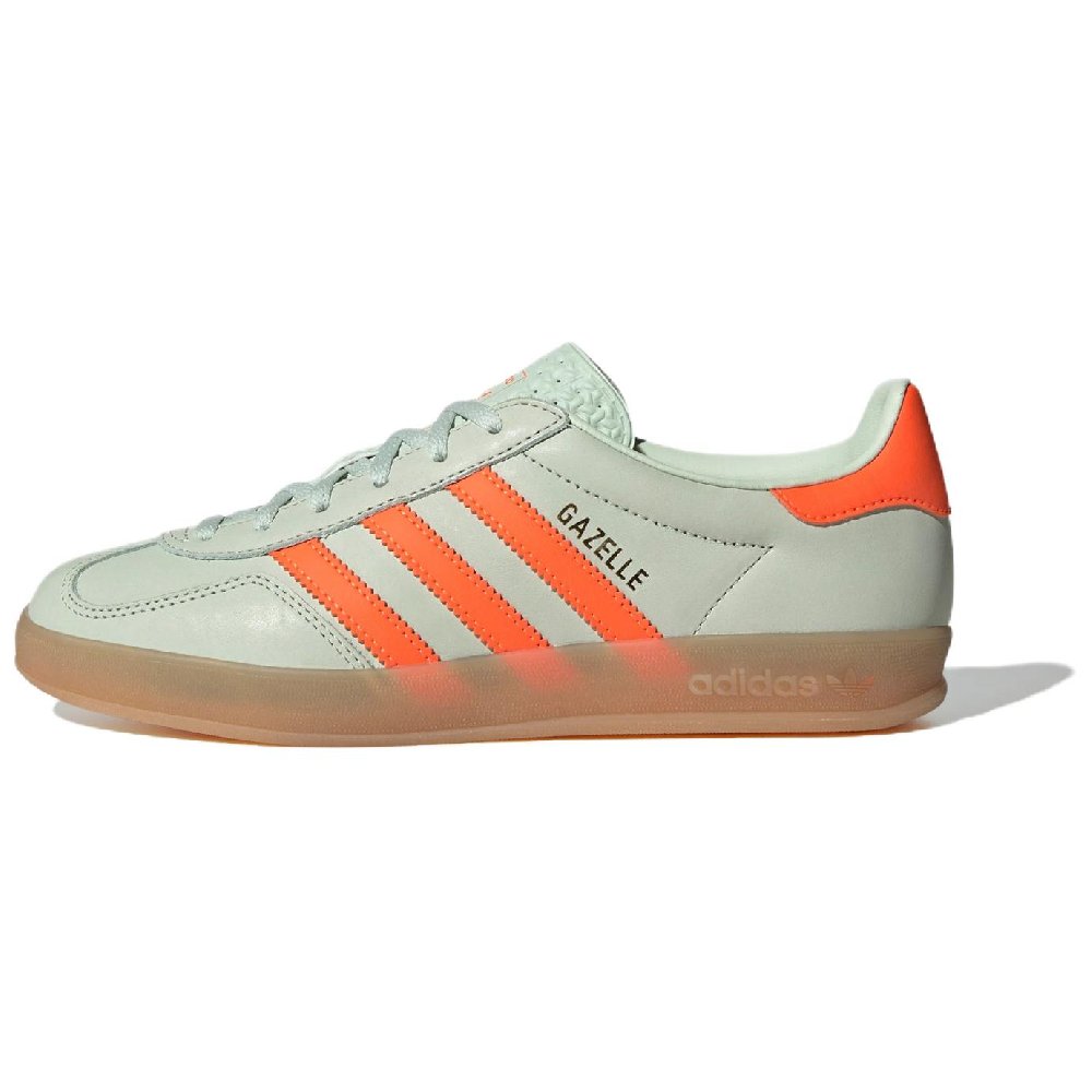 Adidas Originals Gazelle Indoor Linen Green Solar Orange Women's