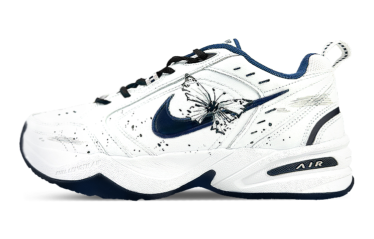 Nike Air Monarch 4 Slip-Resistant Height Increasing Low-Top Chunky Sneakers Unisex Black White