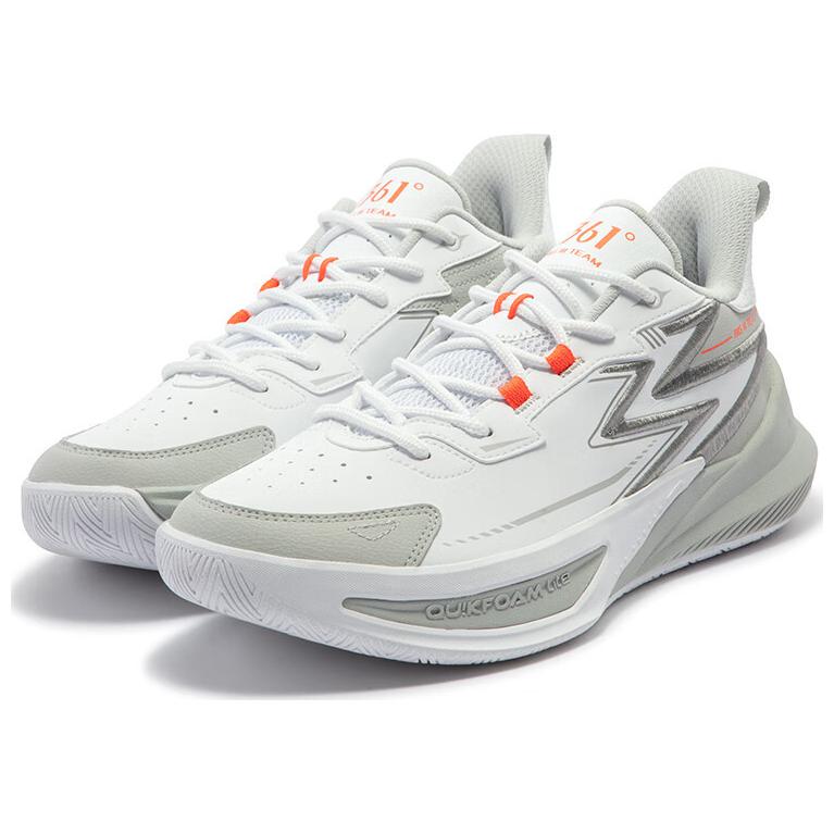 361° Big3 Team Cushioning Anti-Slip And Wear-Resistant Low-Top Basketball Shoes Men's White Gray