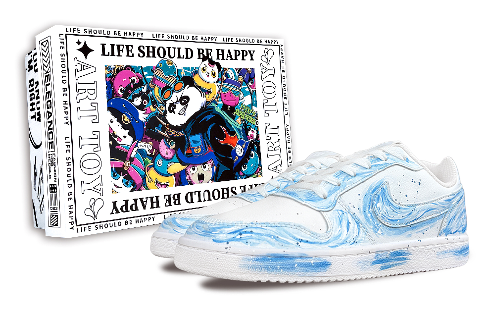 Nike EBERNON Hailong, Trendy Toy Box Abrasion Resistant Low Top Skateboard Shoes Unisex Sky Blue