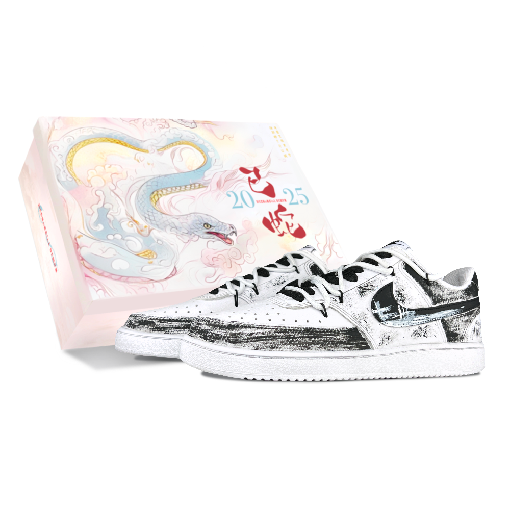 Nike Court Vision 1 Skateboard Shoes Unisex Low top Black White