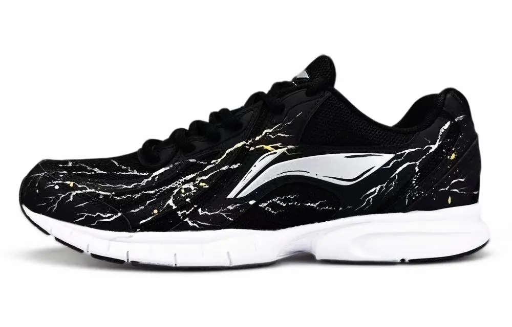 LiNing Shock Absorbers Slip Resistant Abrasion Resistant Low Top Casual Running Shoes Men's Black