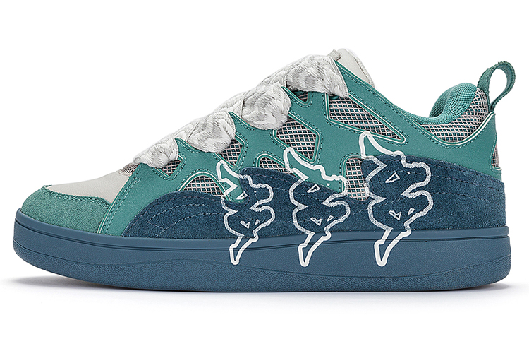 Kappa Back to Back Low Top Skateboard Shoes Unisex Green Blue