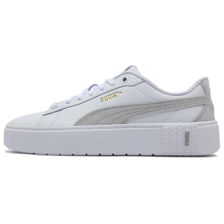 PUMA Smash Platform Low Top Skateboard Shoes Women's White Gray