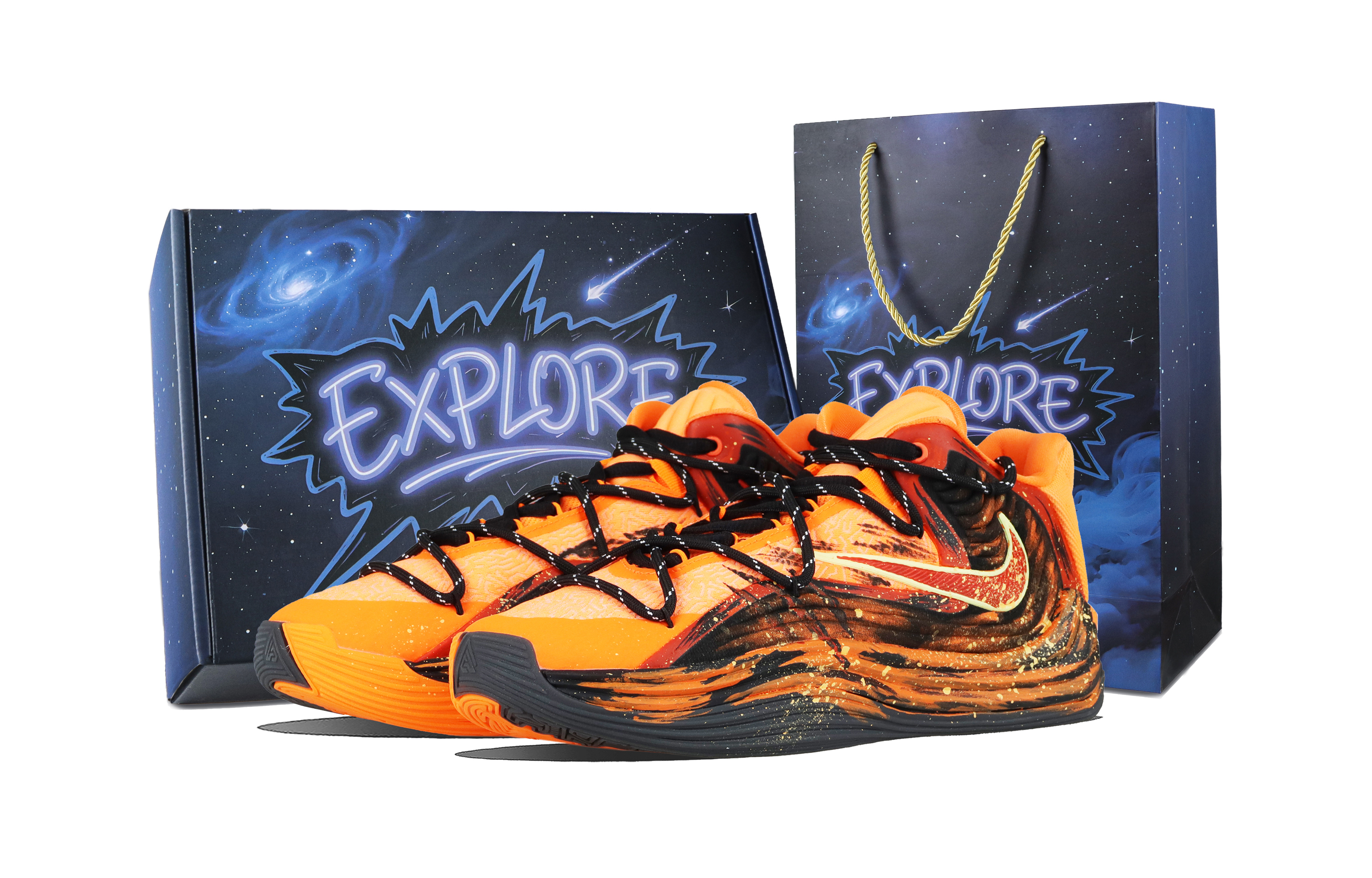 Nike Giannis Freak 7 Flame Lock Gold Tide Abrasion Resistant Mid top Basketball Shoes Unisex