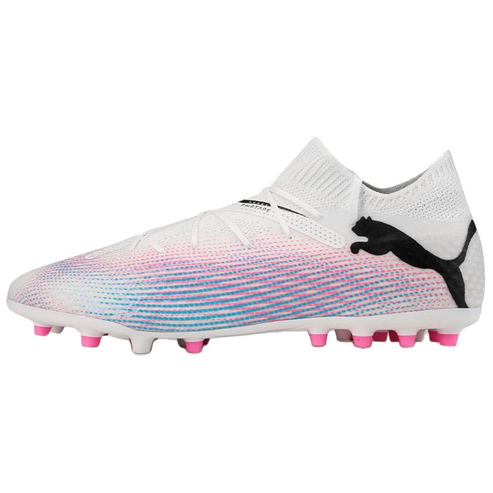 PUMA FUTURE 7 PRO MG Rubber Short Studs Non-slip Support Soccer Shoes Men's Pink White