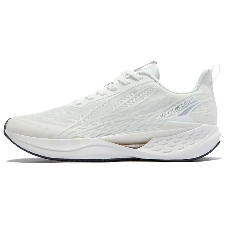 361° Anti Slip Wear Resistant Low Top Casual Training Sprint Running Shoes Men's Feather White