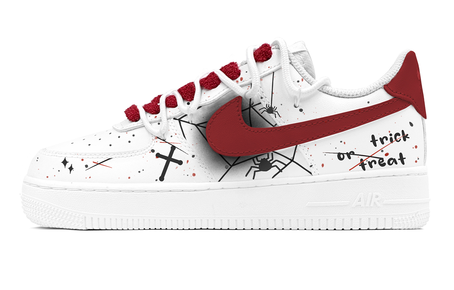 Nike Air Force 1 Anti-Slip Wear-Resistant Low-Top Skateboard Shoes Unisex White Red купить в интернет-магазине Yoocart с быстрой доставкой по России.