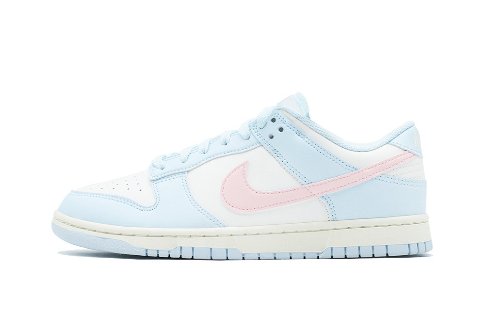 Nike Dunk Sea Salt Peach Abrasion-Resistant Slip-Resistant Low-Top Skateboard Shoes Unisex Blue Pink