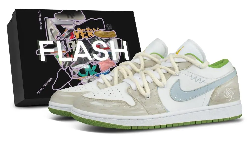 Jordan Air Jordan 1 Hoshino Summer, Box Included Low top Skateboard Shoes Unisex Beige White Brown