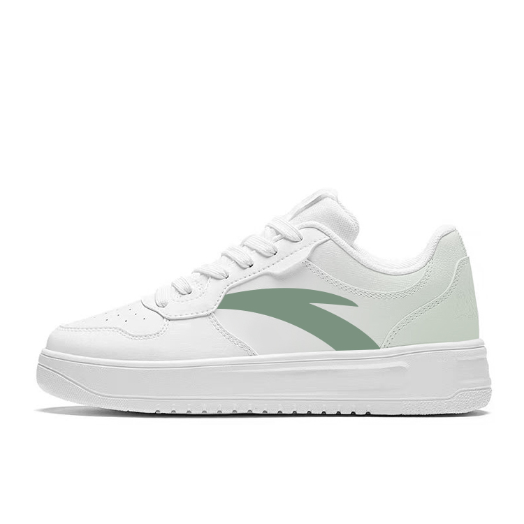Anta Anti Slip And Wear Resistant Coverage Low Top Skateboard Shoes Unisex White Green