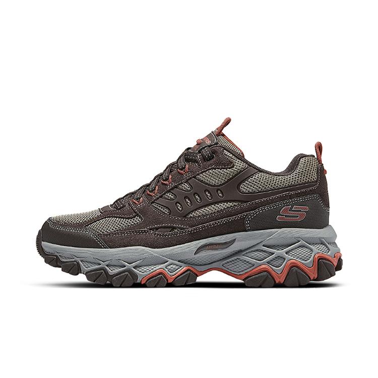 Skechers Anti-Slip Wear-Resistant Mid-Top Trekking Shoes Men's Brown