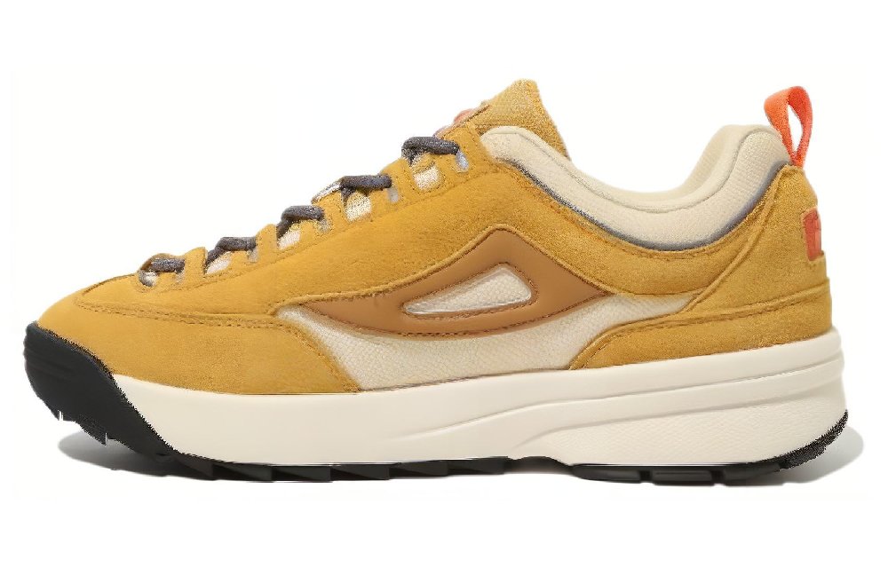 FILA Cushioning Wear-Resistant Low-Top Chunky Sneakers Unisex Beige Yellow