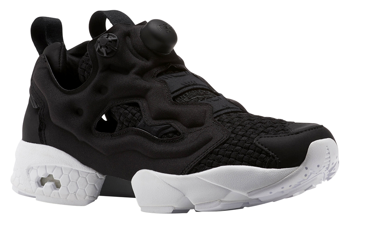 Reebok Instapump Fury Woven Running Shoes Black/White Women's