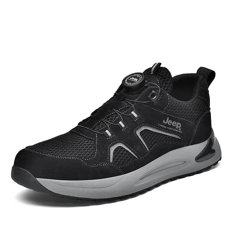 Jeep Cushioned Anti-Slip Wear-Resistant Waterproof Breathable Quick-Drying Low-Top Running Shoes Men's Black