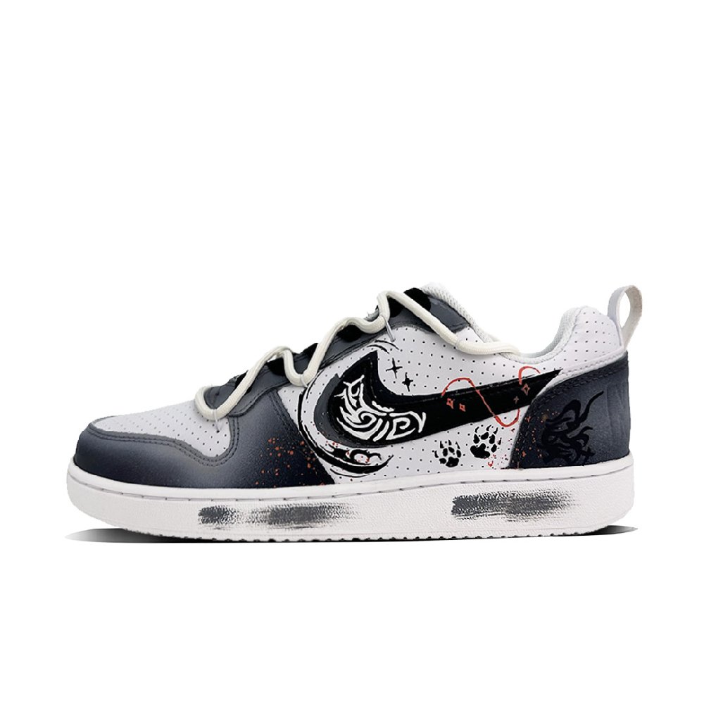 Nike Court Borough Shadow Spike Anti-Slip Wear-Resistant Low-Top Skateboard Shoes Men's Black