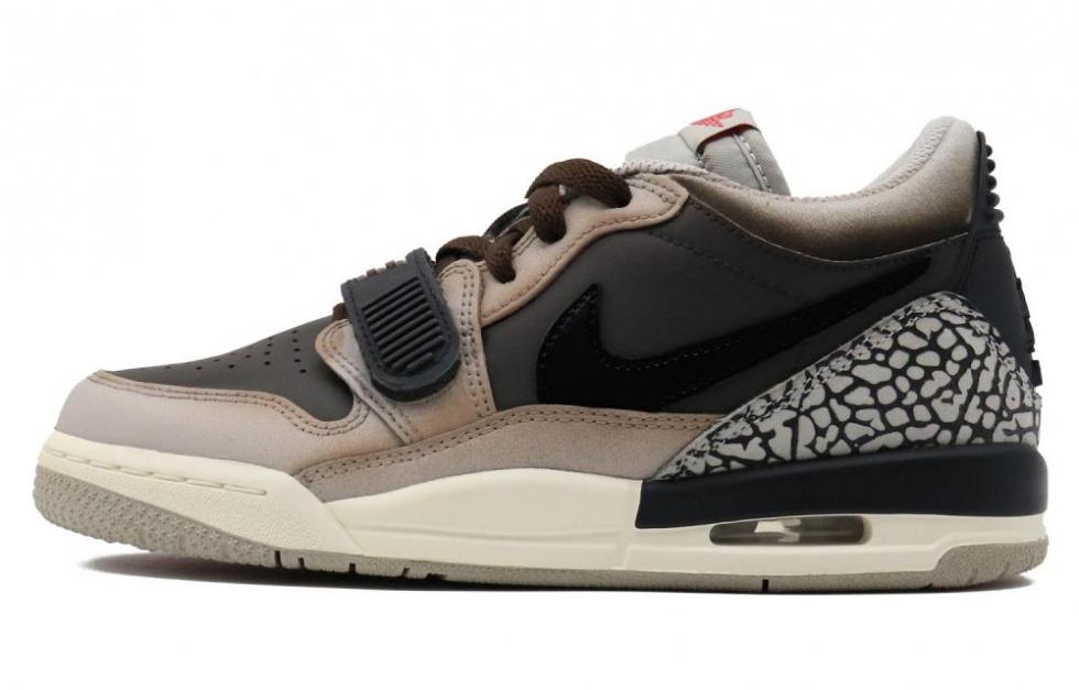 Jordan Legacy 312 Support Wear-Resistant Slip-Resistant Low-Top Vintage Basketball Shoes Women's Black Brown