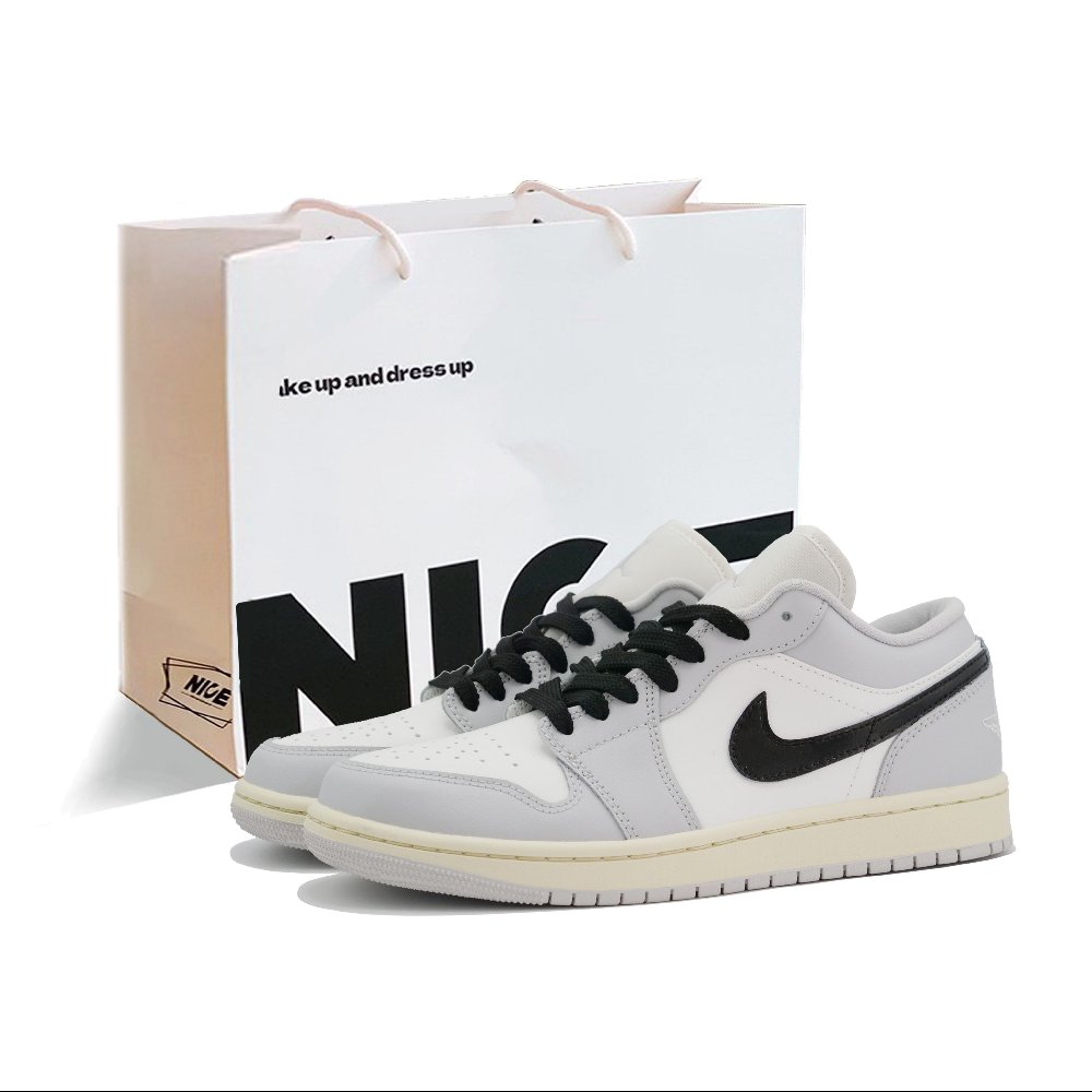 Jordan Air Jordan 1 The Dragon Enters The Sea Low Top Vintage Basketball Shoes Unisex Black Gray