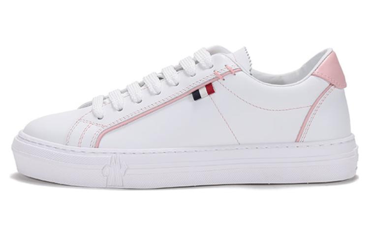 Moncler Women's Alodie Leather Trainers 'White Pink'