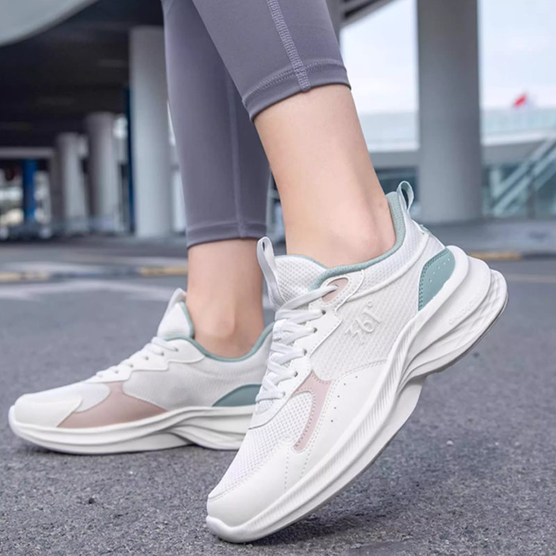 361° Anti Slip Wear Resistant Low Top Casual Sprint Running Shoes Women's White Gray Green купить в интернет-магазине Yoocart с быстрой доставкой по России.