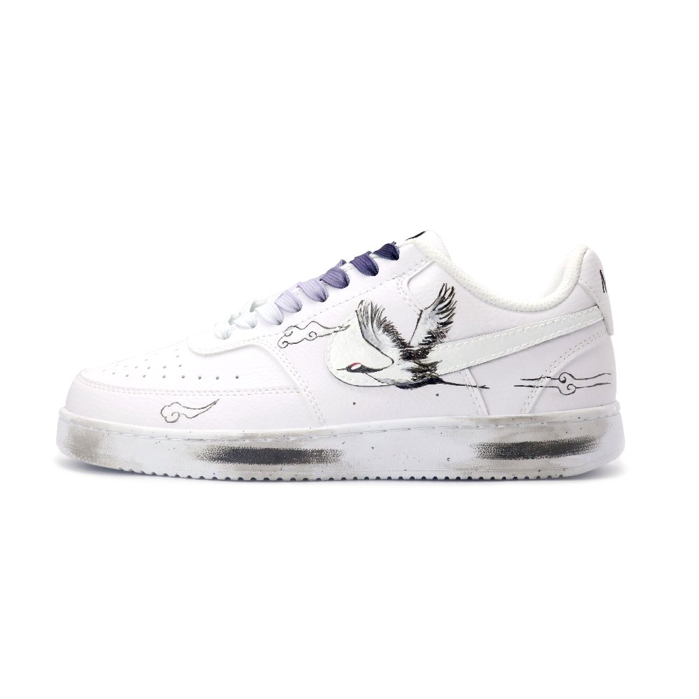 Nike Court Vision 1 Skateboard Shoes Men Low-Top Black/White