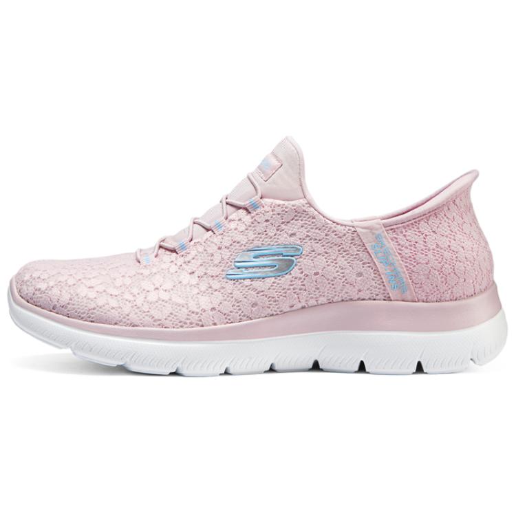 Skechers Cushioning Breathable Low Top Running Shoes Women's Pink