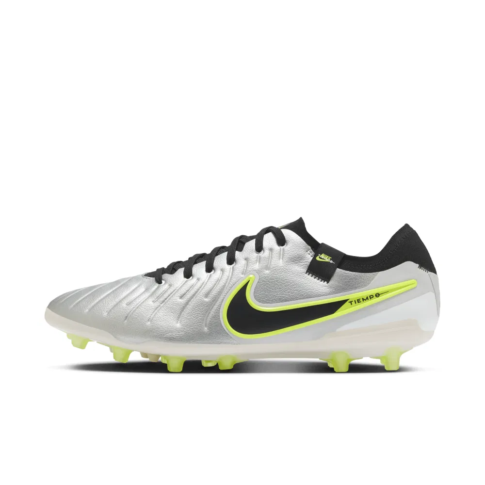 Nike Tiempo Legend 10 Pro Ag Metallic Silver Volt Black