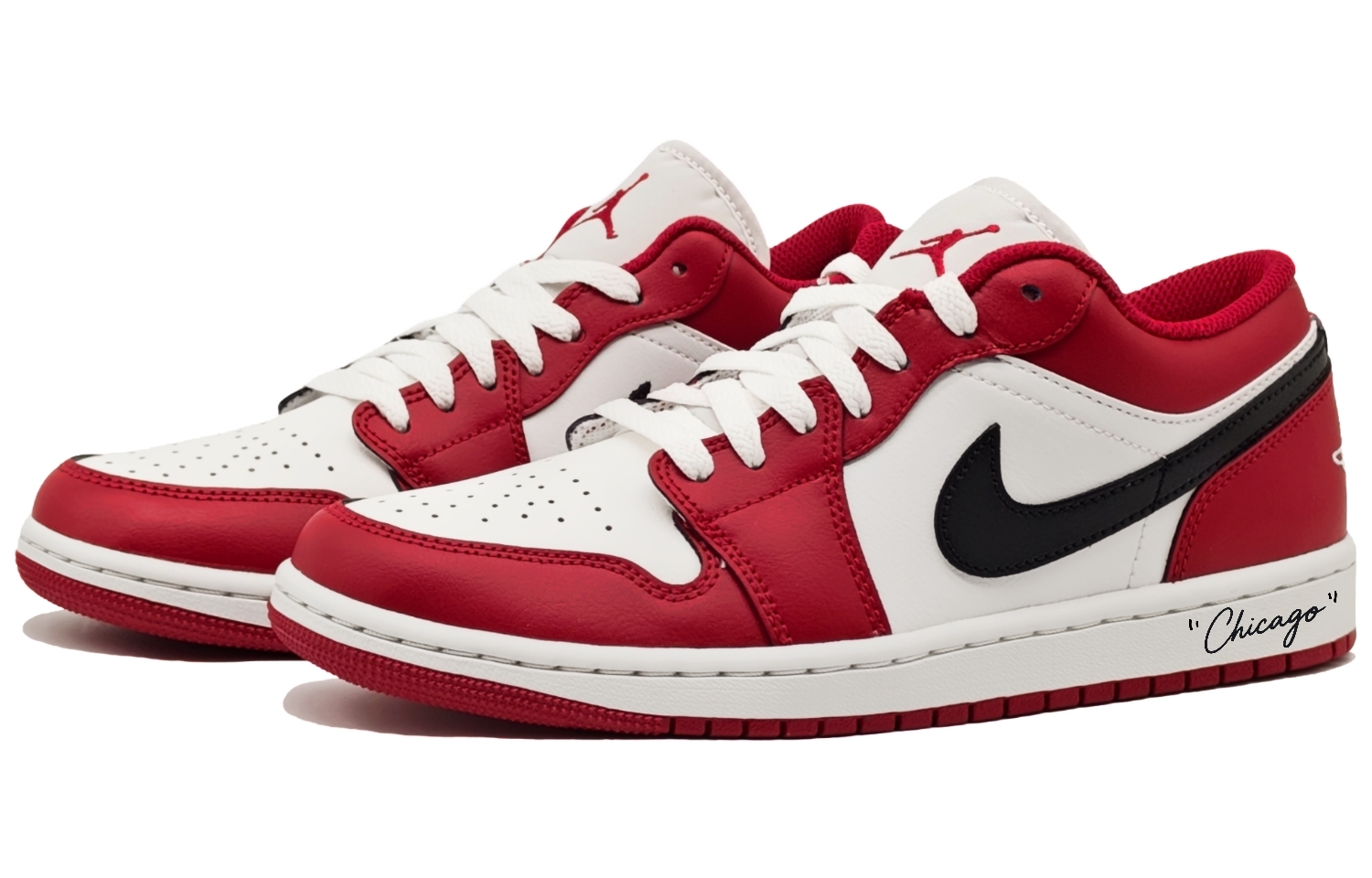 Jordan Air Jordan 1 Chicago Red Abrasion Resistant Low top Vintage Basketball Shoes Men's Red White Black купить в интернет-магазине Yoocart с быстрой доставкой по России.