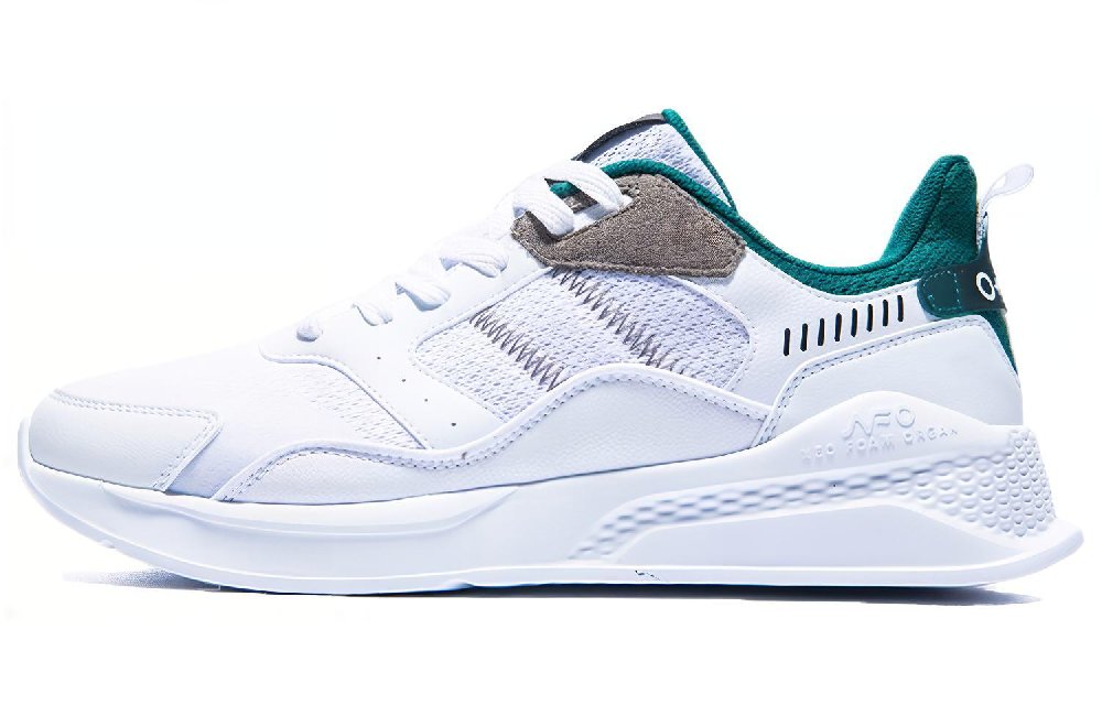 361° NFO Cushioned Slip-Resistant Breathable Low-Top Casual Shoes Men's White Green