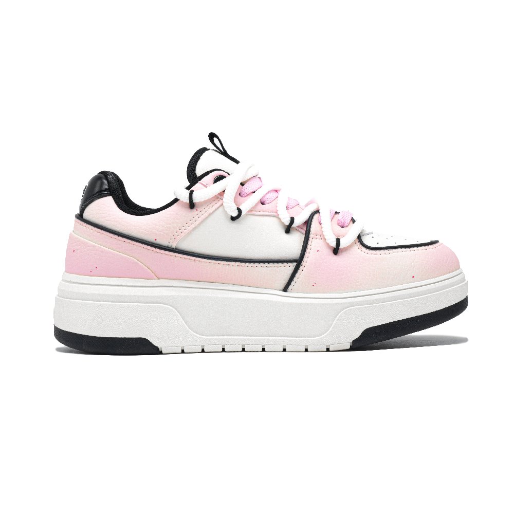 MLB Chunky Liner White Bunny Anti Slip Wear Resistant Low Top Skateboard Shoes Unisex White Pink