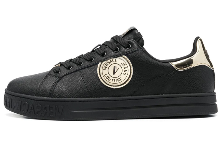 VERSACE JEANS Couture Logo-patch Leather Sneakers