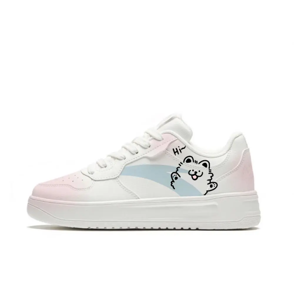 Anta Relaxed Slip Resistant Shock Absorbers With Abrasion Resistant Properties Low top Skateboard Shoes Unisex Pink