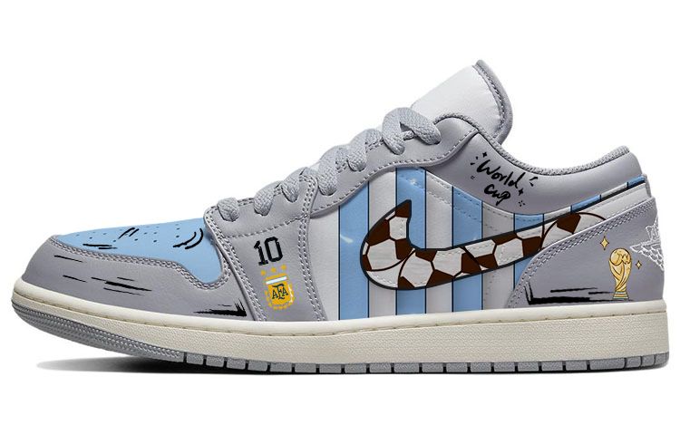 JORDAN Air JORDAN 1 Vintage Basketball Shoes Men Low Top Gray/Blue