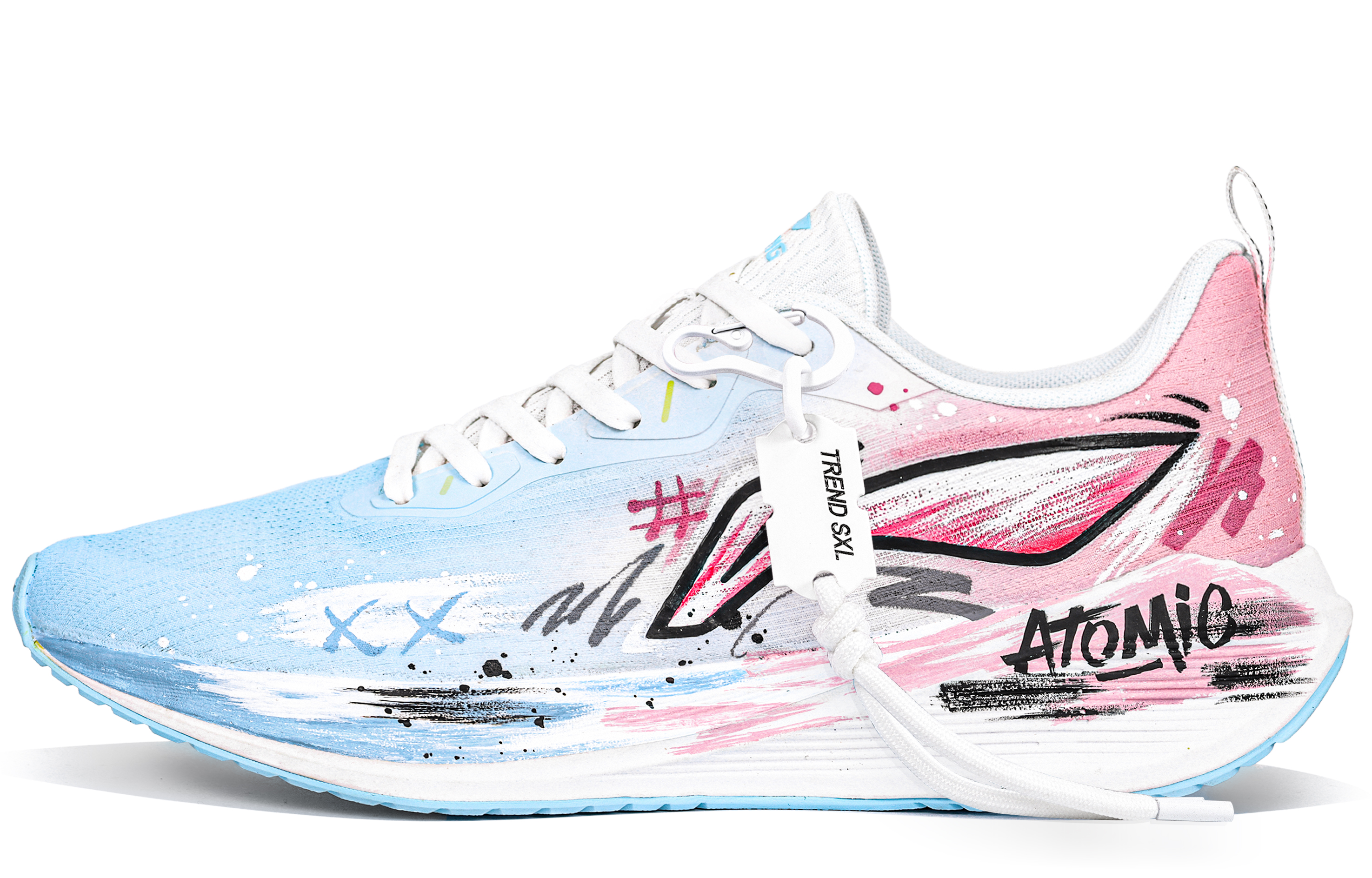 LiNing Wuyue Slip Resistant Abrasion Resistant Low top Casual Running Shoes Men's Blue Pink