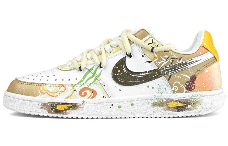 Nike Court Vision 1 Low Low-Top Skateboard Shoes Men's Yellow Green