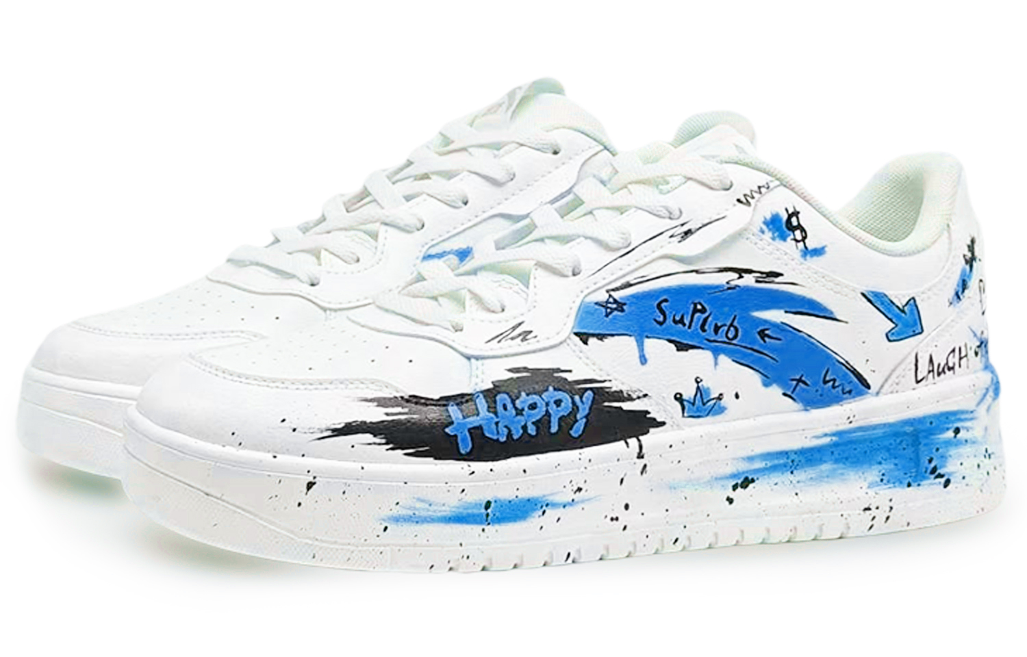 Anta Relaxed Cushioning, Wear Resistant Low Top Skateboard Shoes Women's White Black Blue купить в интернет-магазине Yoocart с быстрой доставкой по России.