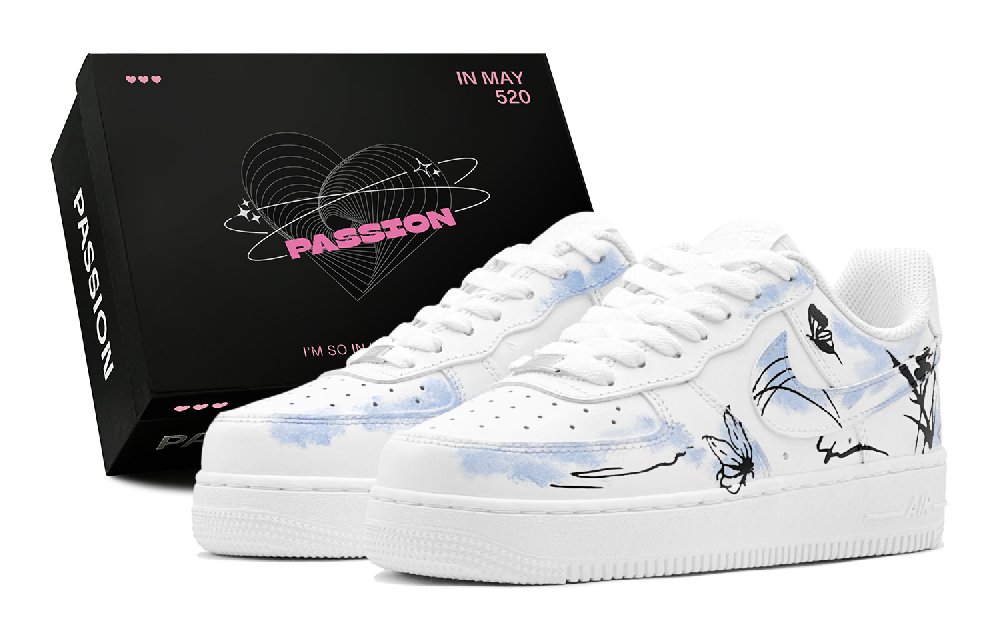 Nike Air Force 1 Low Top Skateboard Shoes Women's Steel Blue