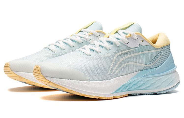 LiNing YueYing 2.0 Shock Absorbers Slip Resistant Abrasion Resistant Low top Running Shoes Women's Beige Blue Yellow купить в интернет-магазине Yoocart с быстрой доставкой по России.