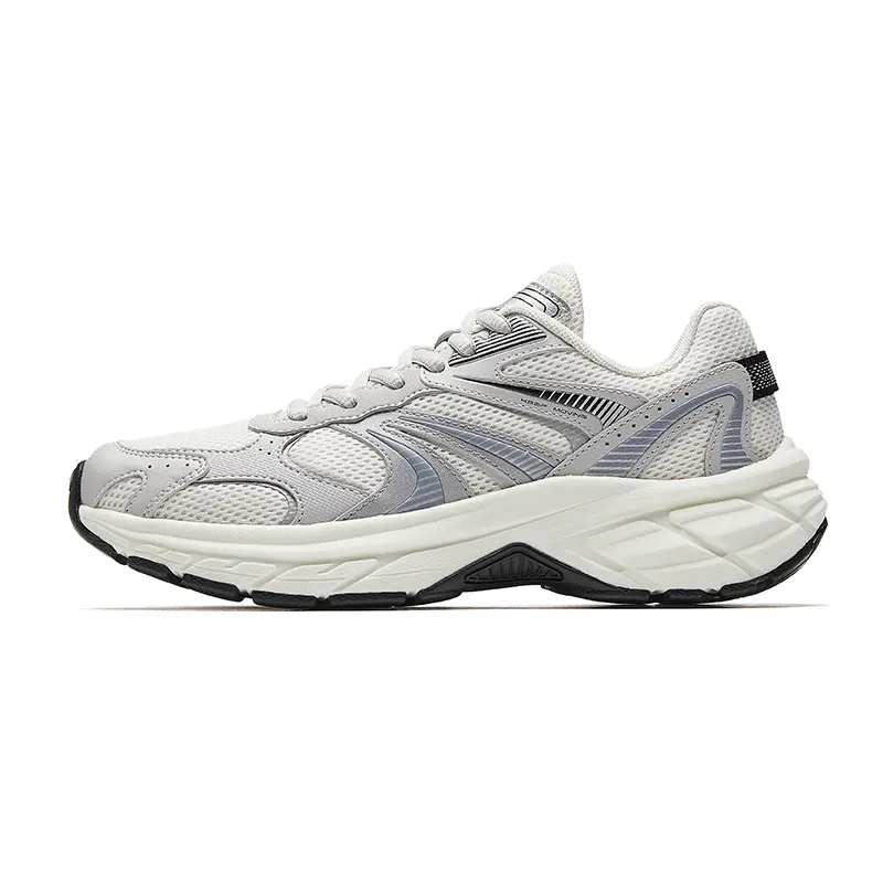 Anta Abrasion Resistant Shock Absorbers Low top Casual Running Shoes Women's White Gray Silver