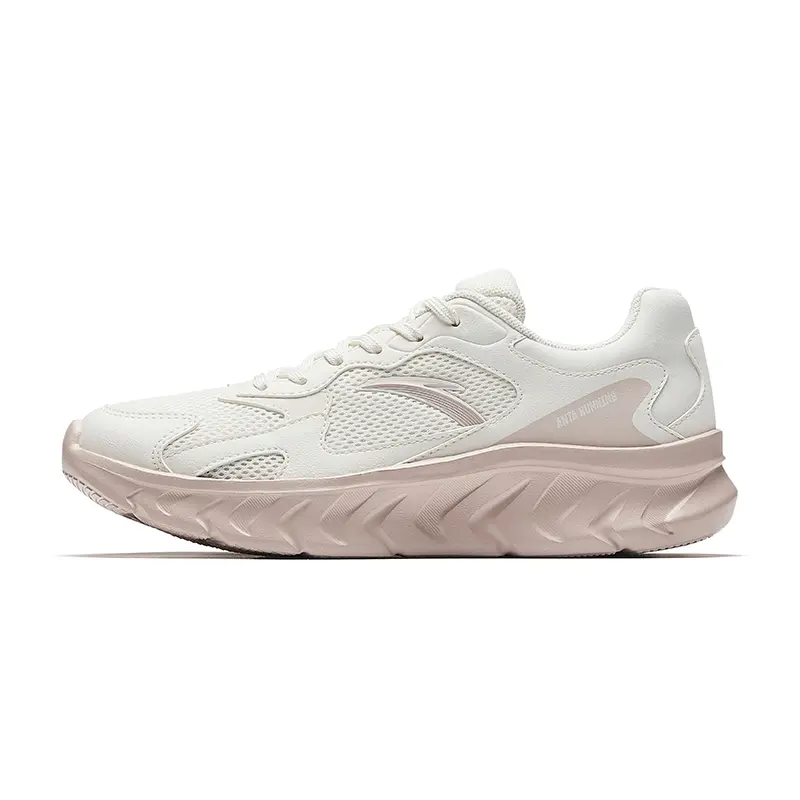 Anta Abrasion Resistant Rebound Cushioning Low top Casual Running Shoes Women's Ivory White Lotus Gray