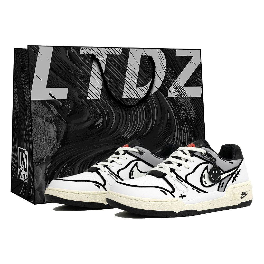 Nike Full Force Skateboard Shoes Men Low Top Black/Gray