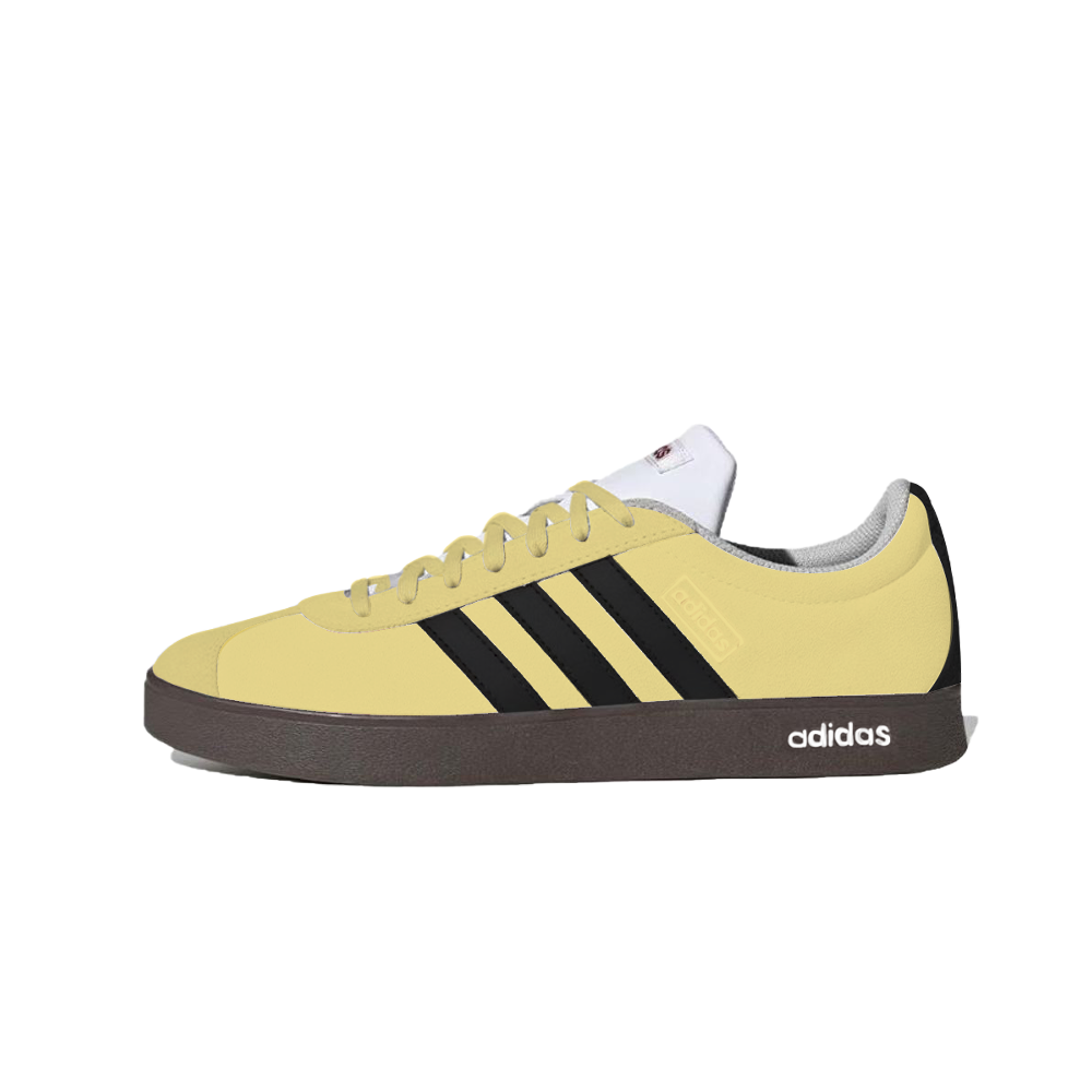 Adidas VL COURT 2.0 Lemon Joy Cushioning, Wear Resistant Low Top Skateboard Shoes Unisex Black Yellow
