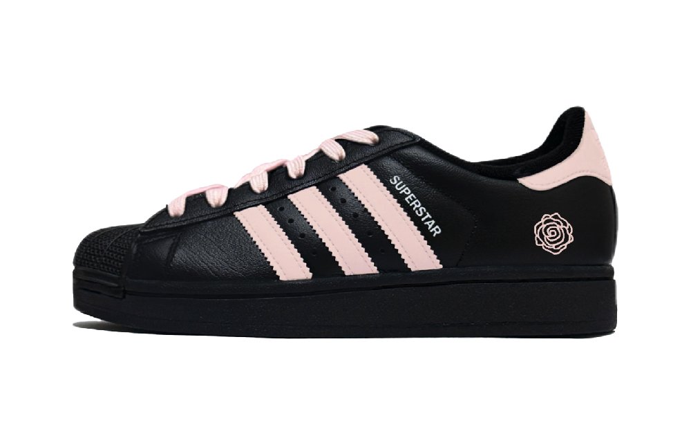 Adidas Originals Superstar 2 Puppy Fragment Low Top Skateboard Shoes Unisex Black Pink