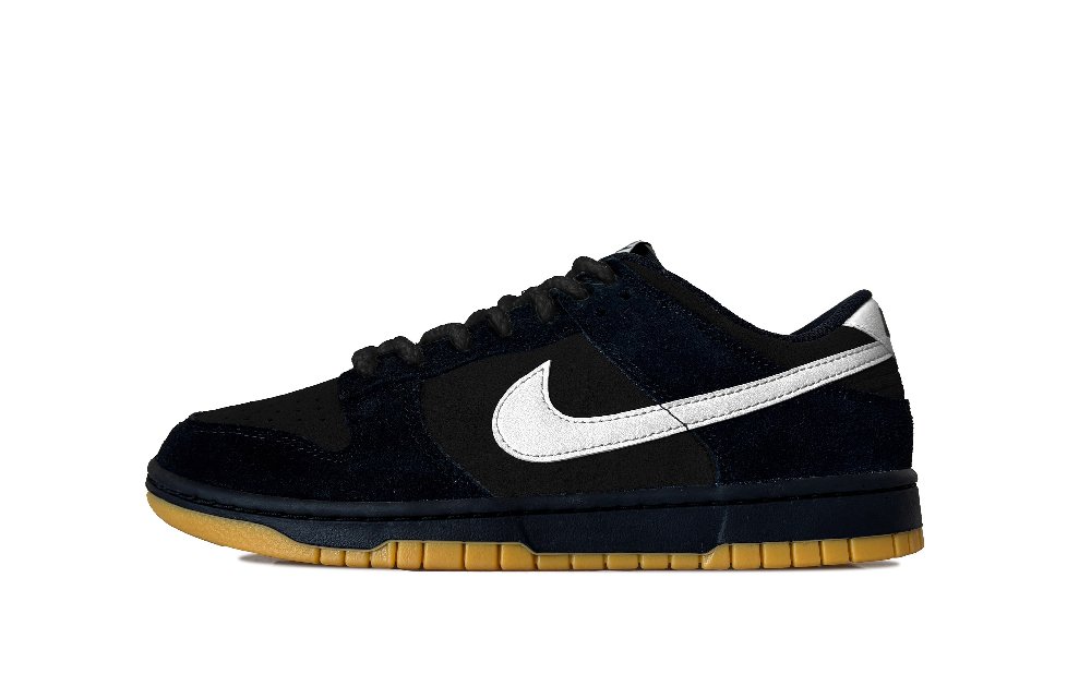 Nike Dunk Silver Black Hole Abrasion Resistant Low Top Skateboard Shoes Unisex Black Silver